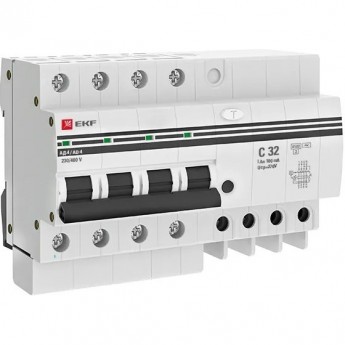 Автомат дифференциальный EKF PROXIMA АД-4 32А/100мА (хар. C, AC, электронный, защита 270В) 4,5кА
