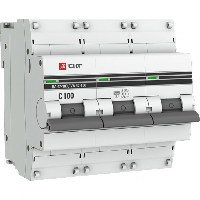 Автоматический выключатель EKF PROXIMA 3P 100А (C) 10kA ВА 47-100 mcb47100-3-100C-pro Автоматический выключатель EKF PROXIMA 3P 100А (C) 10kA ВА 47-100 mcb47100-3-100C-pro