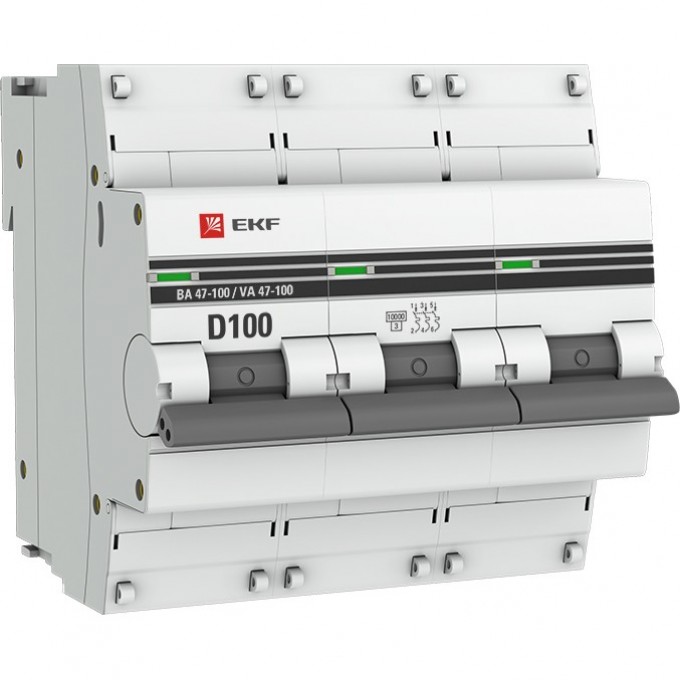 Автоматический выключатель EKF PROXIMA 3P 100А (D) 10kA ВА 47-100 mcb47100-3-100D-pro Автоматический выключатель EKF PROXIMA 3P 100А (D) 10kA ВА 47-100 mcb47100-3-100D-pro