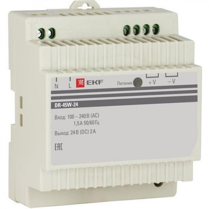 Блок питания EKF 24В dr-45w-24 Блок питания EKF 24В dr-45w-24