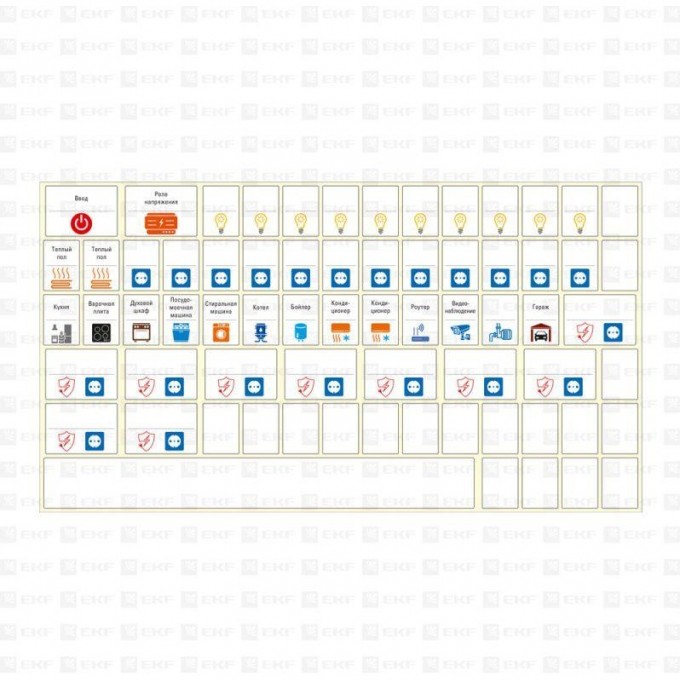 Большой комплект модульных наклеек EKF PROxima 164x299, 40 шт mn-1-3 Большой комплект модульных наклеек EKF PROxima 164x299, 40 шт mn-1-3