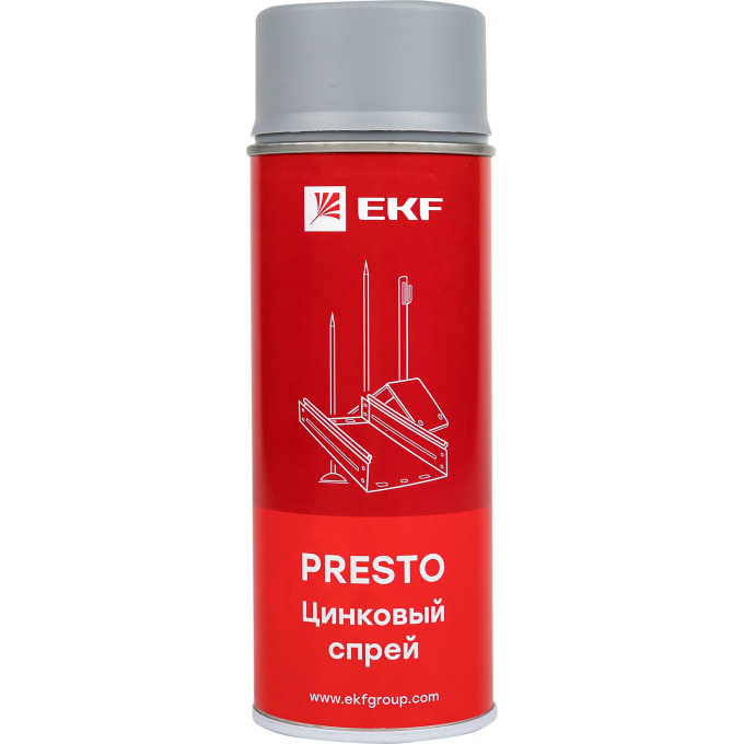 Цинковый спрей EKF PRESTO 400мл lp-zinc Цинковый спрей EKF PRESTO 400мл lp-zinc