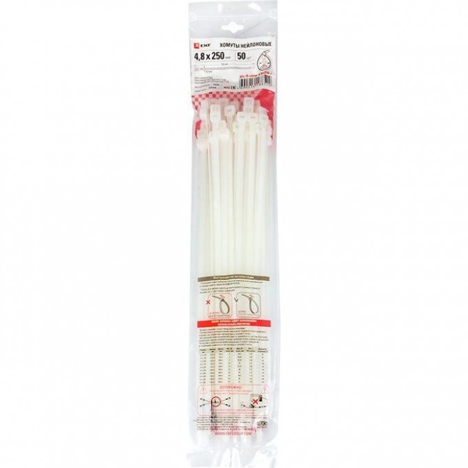 Хомут EKF P6.6 4.8х250 FlexLock стандартный бел. (уп.100шт) PROxima plc-fl-ctsw-4.8x250 Хомут EKF P6.6 4.8х250 FlexLock стандартный бел. (уп.100шт) PROxima plc-fl-ctsw-4.8x250