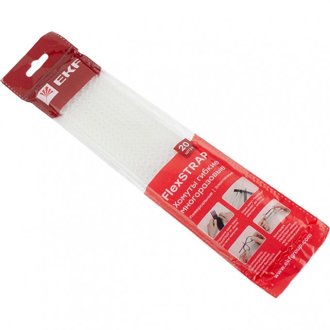 Хомут гибкий EKF (20 шт.) белый FlexSTRAP plc-fs-wr Хомут гибкий EKF (20 шт.) белый FlexSTRAP plc-fs-wr