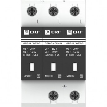 Ограничитель импульсных напряжений EKF PROXIMA ОПВ-D/3P In 5кА 230В с сигн.