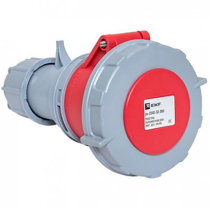 Переносная розетка EKF PROxima 2242, 3Р+РЕ, 32А, 380В, IP67 ps-2242-32-380 Переносная розетка EKF PROxima 2242, 3Р+РЕ, 32А, 380В, IP67 ps-2242-32-380
