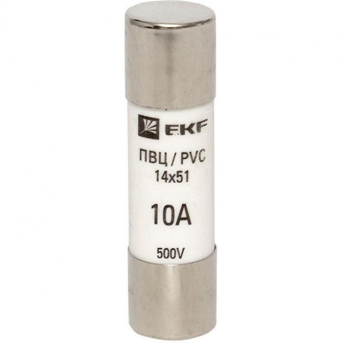 Плавкая цилиндрическая вставка EKF ПВЦ 14х51 10А PROxima 10 шт pvc-14x51-10 Плавкая цилиндрическая вставка EKF ПВЦ 14х51 10А PROxima 10 шт pvc-14x51-10