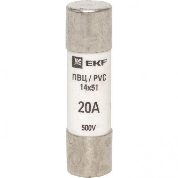 Плавкая цилиндрическая вставка EKF ПВЦ 14х51 20А 10 шт PROxima pvc-14x51-20 Плавкая цилиндрическая вставка EKF ПВЦ 14х51 20А 10 шт PROxima pvc-14x51-20