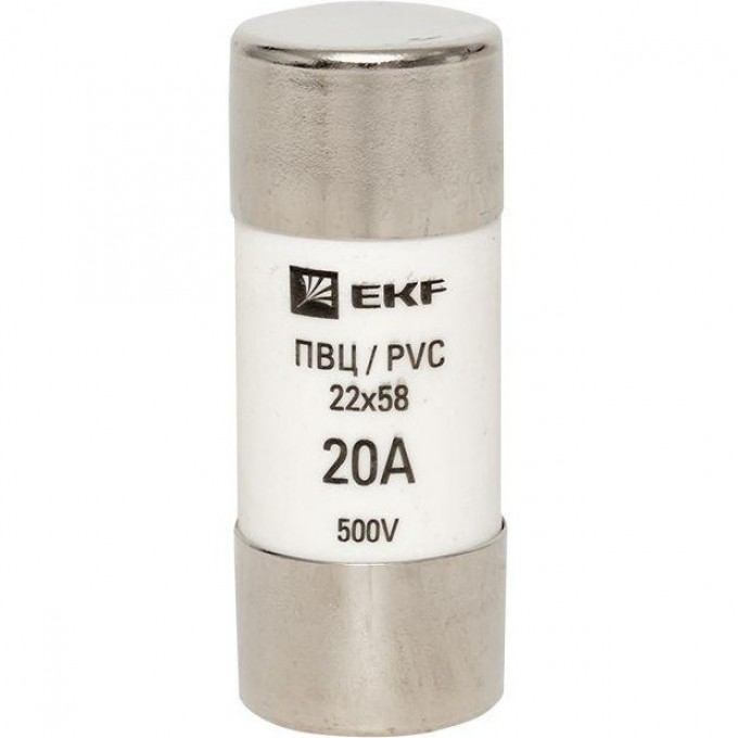 Плавкая цилиндрическая вставка EKF ПВЦ, 20А, PROxima pvc-22x58-20 Плавкая цилиндрическая вставка EKF ПВЦ, 20А, PROxima pvc-22x58-20
