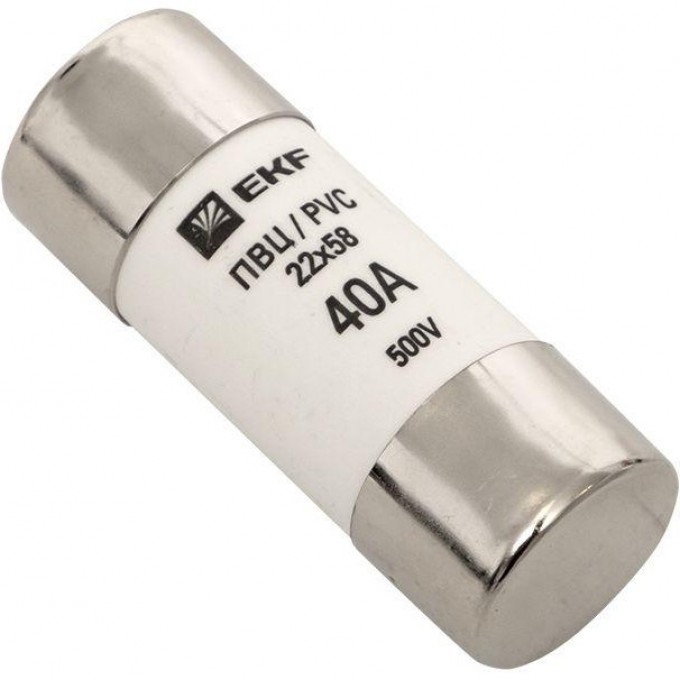 Плавкая цилиндрическая вставка EKF ПВЦ 22х58 40А 10 шт PROxima pvc-22x58-40 Плавкая цилиндрическая вставка EKF ПВЦ 22х58 40А 10 шт PROxima pvc-22x58-40