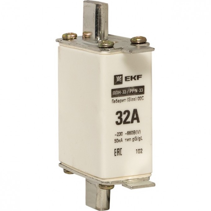 Плавкая вставка EKF PROxima ППН-33 100/ 32А габарит 00С fus-33/100/32 Плавкая вставка EKF PROxima ППН-33 100/ 32А габарит 00С fus-33/100/32
