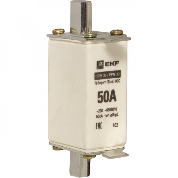 Плавкая вставка EKF PROxima ППН-33 160/ 50А габарит 00 fus-33/160/50 Плавкая вставка EKF PROxima ППН-33 160/ 50А габарит 00 fus-33/160/50