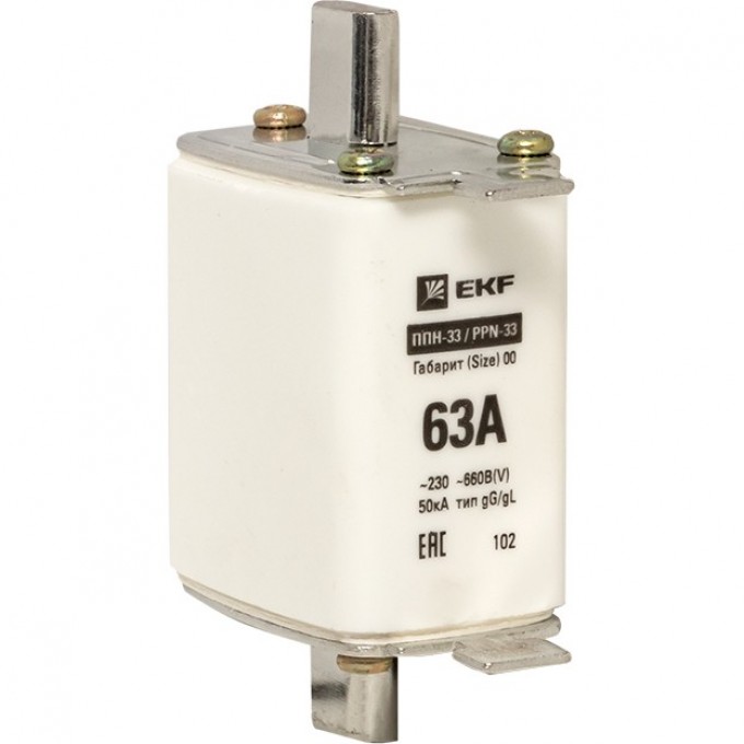 Плавкая вставка EKF PROxima ППН-33 160/ 63А габарит 00 fus-33/160/63 Плавкая вставка EKF PROxima ППН-33 160/ 63А габарит 00 fus-33/160/63
