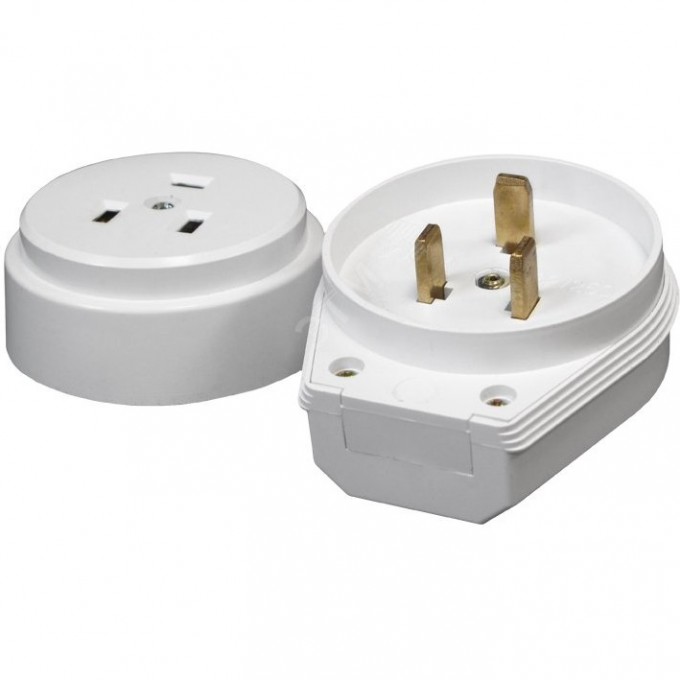Разъем EKF РШ-ВШ 32А 250В 2P+PE(ОУ) пластиковый белый Simple AS-250-O-01 Разъем EKF РШ-ВШ 32А 250В 2P+PE(ОУ) пластиковый белый Simple AS-250-O-01