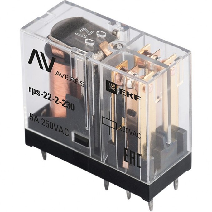 Реле промежуточное EKF AVERES РП slim 22/2 5A 230В AC rps-22-2-230 Реле промежуточное EKF AVERES РП slim 22/2 5A 230В AC rps-22-2-230