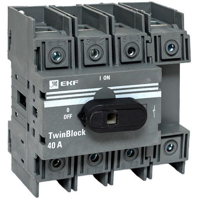 Рубильник EKF 40A 4P c рукояткой управления для прямой установки TwinBlock tb-40-4p-f Рубильник EKF 40A 4P c рукояткой управления для прямой установки TwinBlock tb-40-4p-f