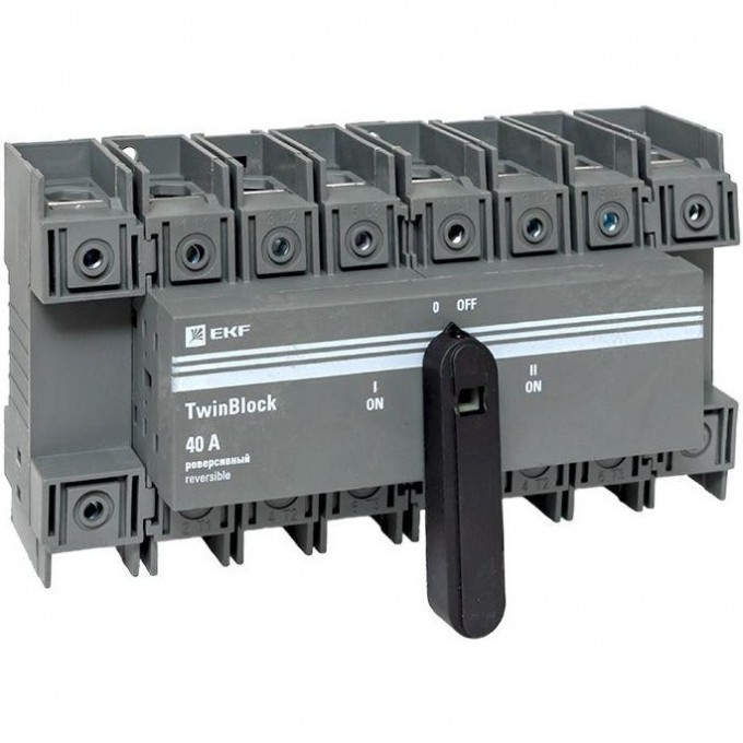 Рубильник EKF 40A 4P реверсивный c рукояткой для прямой установки TwinBlock tb-s-40-4p-rev Рубильник EKF 40A 4P реверсивный c рукояткой для прямой установки TwinBlock tb-s-40-4p-rev