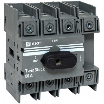 Рубильник EKF 80A 4P c рукояткой управления для прямой установки TwinBlock