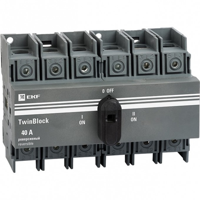Рубильник EKF PROXIMA 40A 3P реверсивный c рукояткой для прямой установки TwinBlock tb-s-40-3p-rev Рубильник EKF PROXIMA 40A 3P реверсивный c рукояткой для прямой установки TwinBlock tb-s-40-3p-rev