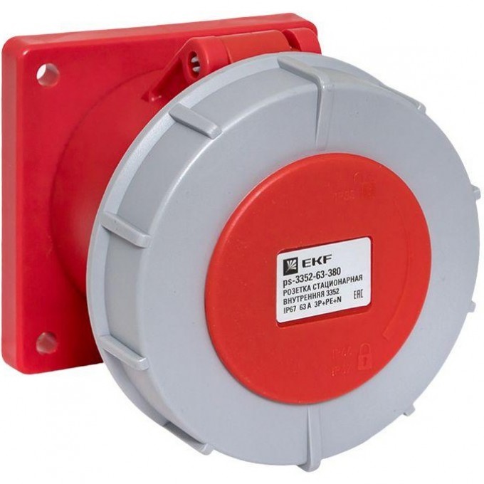 Стационарная внутренняя розетка EKF PROxima 3352, 3Р+РЕ+N, 63А, 380В, IP67 ps-3352-63-380 Стационарная внутренняя розетка EKF PROxima 3352, 3Р+РЕ+N, 63А, 380В, IP67 ps-3352-63-380