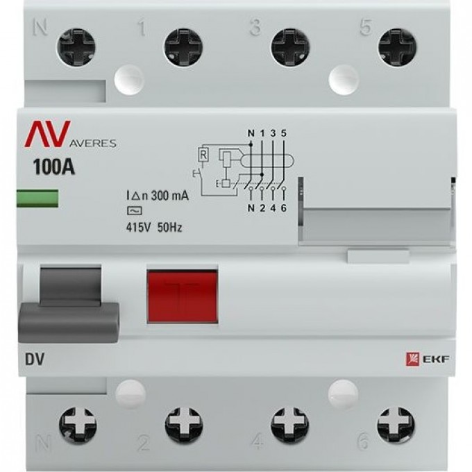 Устройство защитного отключения УЗО EKF AVERES DV 4P 40А/100мА (AC) rccb-4-40-100-ac-av Устройство защитного отключения УЗО EKF AVERES DV 4P 40А/100мА (AC) rccb-4-40-100-ac-av