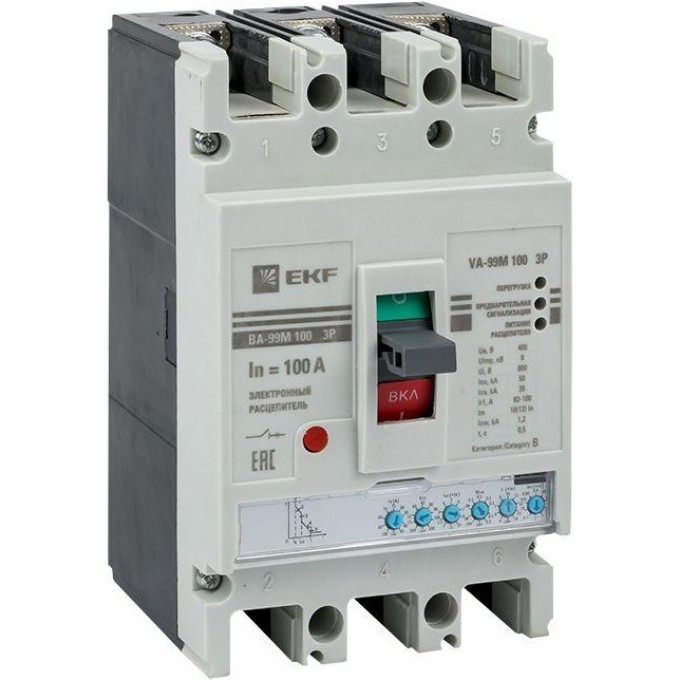 Выключатель автоматический EKF 3п 100/100А 50кА ВА-99М PROxima mccb99-100-100me Выключатель автоматический EKF 3п 100/100А 50кА ВА-99М PROxima mccb99-100-100me