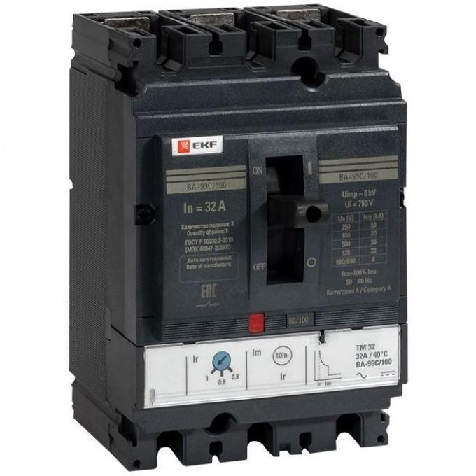 Выключатель автоматический EKF 3п 100/32А 36кА ВА-99C Compact NS PROxima mccb99C-100-32 Выключатель автоматический EKF 3п 100/32А 36кА ВА-99C Compact NS PROxima mccb99C-100-32
