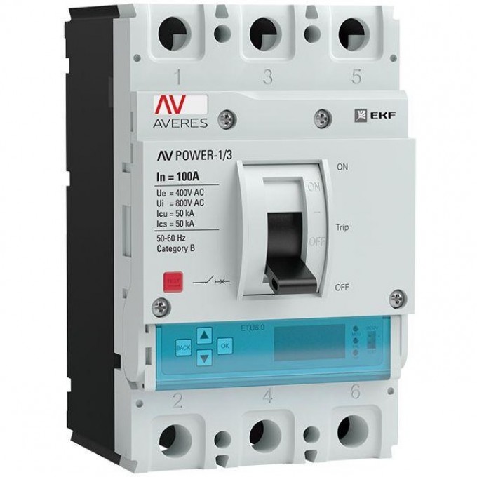 Выключатель автоматический EKF 3п 100А 50кА AV POWER-1/3 ETU6.2 AVERES EKF mccb-13-100-6.2-av Выключатель автоматический EKF 3п 100А 50кА AV POWER-1/3 ETU6.2 AVERES EKF mccb-13-100-6.2-av