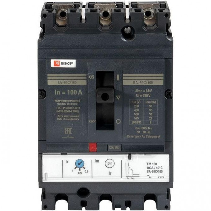 Выключатель автоматический EKF 3п 160/100А 36кА ВА-99C Compact NS PROxima mccb99C-160-100 Выключатель автоматический EKF 3п 160/100А 36кА ВА-99C Compact NS PROxima mccb99C-160-100
