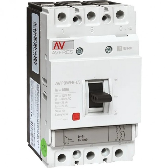 Выключатель автоматический EKF 3п 160А 35кА AV POWER-1/3 TR AVERES EKF mccb-13-160-TR-av Выключатель автоматический EKF 3п 160А 35кА AV POWER-1/3 TR AVERES EKF mccb-13-160-TR-av