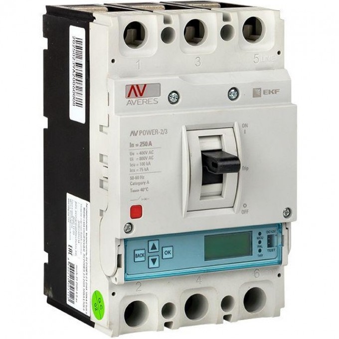 Выключатель автоматический EKF 3п 250А 50кА AV POWER-2/3 ETU6.0 AVERES EKF mccb-23-250-6.0-av Выключатель автоматический EKF 3п 250А 50кА AV POWER-2/3 ETU6.0 AVERES EKF mccb-23-250-6.0-av