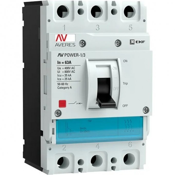 Выключатель автоматический EKF 3п 63А 35кА AV POWER-1/3 TR AVERES EKF mccb-13-63-TR-av Выключатель автоматический EKF 3п 63А 35кА AV POWER-1/3 TR AVERES EKF mccb-13-63-TR-av