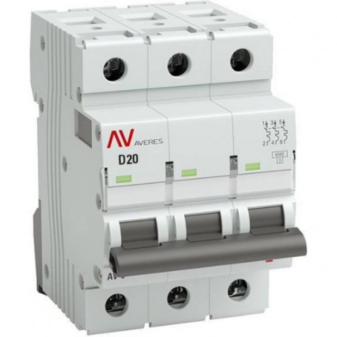 Выключатель автоматический EKF AV-6 3P 20A (D) 6кА AVERES MCB6-3-20D-AV Выключатель автоматический EKF AV-6 3P 20A (D) 6кА AVERES MCB6-3-20D-AV