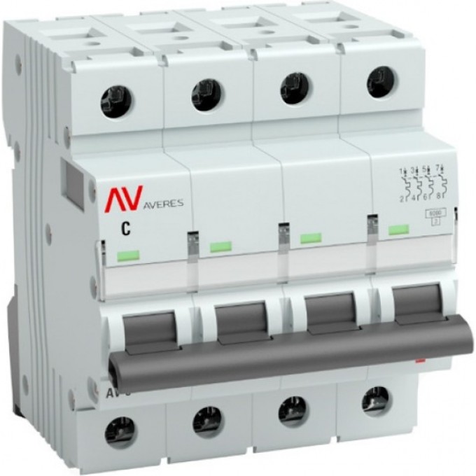 Выключатель автоматический EKF AV-6 4P 40A (C) 6кА AVERES MCB6-4-40C-AV Выключатель автоматический EKF AV-6 4P 40A (C) 6кА AVERES MCB6-4-40C-AV