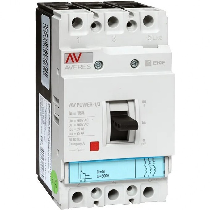 Выключатель автоматический EKF AV POWER-1/3 16А 35kA TR mccb-13-16-TR-av Выключатель автоматический EKF AV POWER-1/3 16А 35kA TR mccb-13-16-TR-av