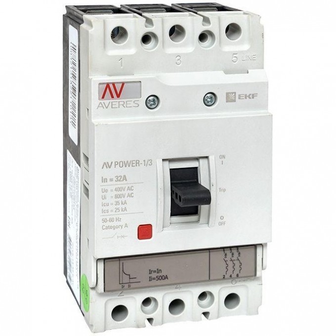 Выключатель автоматический EKF AV POWER-1/3, 32А, 35kA, TR mccb-13-32-TR-av Выключатель автоматический EKF AV POWER-1/3, 32А, 35kA, TR mccb-13-32-TR-av