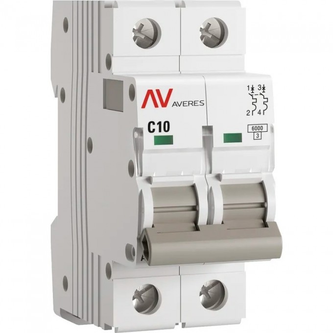 Выключатель автоматический EKF AVERES AV-6 2P 10A (C) 6kA mcb6-2-10C-av Выключатель автоматический EKF AVERES AV-6 2P 10A (C) 6kA mcb6-2-10C-av