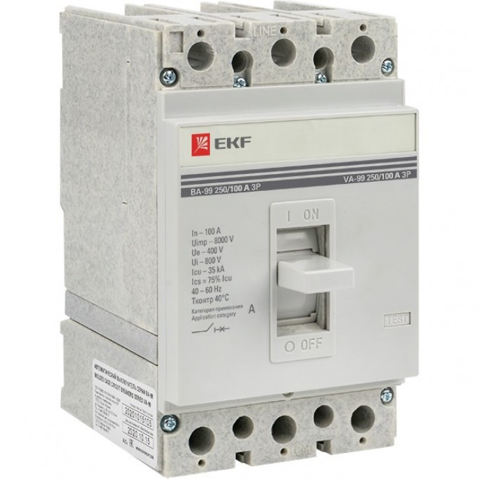 Выключатель автоматический EKF PROXIMA ВА-99 250/100А 3P 35кА mccb99-250-100 Выключатель автоматический EKF PROXIMA ВА-99 250/100А 3P 35кА mccb99-250-100