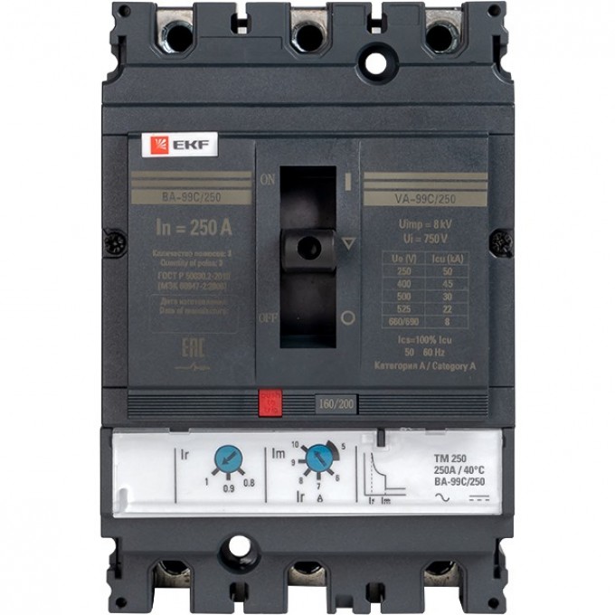 Выключатель автоматический EKF PROXIMA ВА-99C (Compact NS) 250/250А 3P 45кА mccb99C-250-250 Выключатель автоматический EKF PROXIMA ВА-99C (Compact NS) 250/250А 3P 45кА mccb99C-250-250