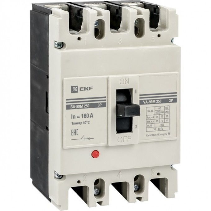Выключатель автоматический EKF PROXIMA ВА-99М 250/160А 3P 35кА mccb99-250-160m Выключатель автоматический EKF PROXIMA ВА-99М 250/160А 3P 35кА mccb99-250-160m