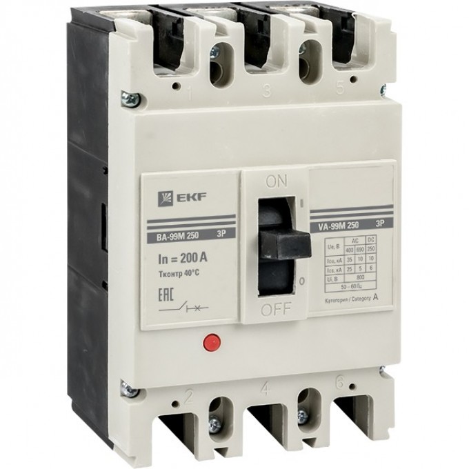 Выключатель автоматический EKF PROXIMA ВА-99М 250/200А 3P 35кА mccb99-250-200m Выключатель автоматический EKF PROXIMA ВА-99М 250/200А 3P 35кА mccb99-250-200m