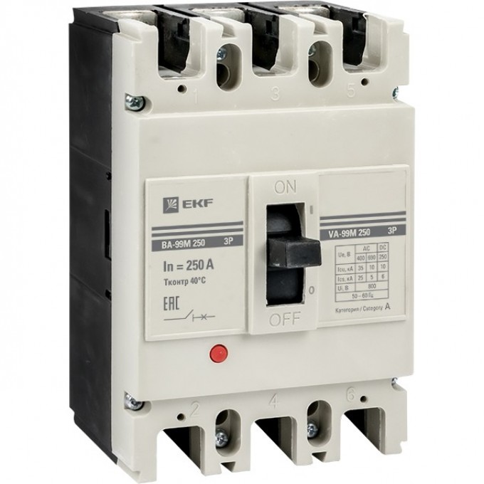 Выключатель автоматический EKF PROXIMA ВА-99М 250/250А 3P 35кА mccb99-250-250m Выключатель автоматический EKF PROXIMA ВА-99М 250/250А 3P 35кА mccb99-250-250m