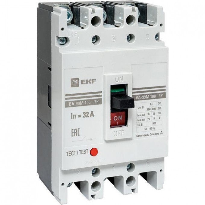 Выключатель автоматический EKF ВА-99М 100/32А 3P 35кА PROxima mccb99-100-32m Выключатель автоматический EKF ВА-99М 100/32А 3P 35кА PROxima mccb99-100-32m