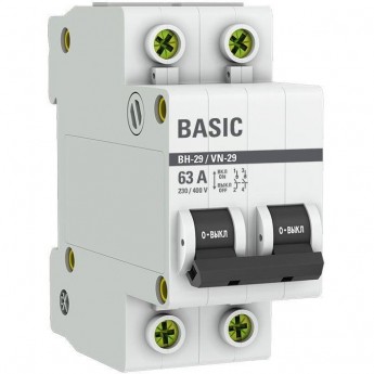 Выключатель нагрузки EKF SL29-2-63-BAS 2п 63А ВН-29 Basic