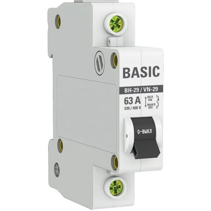 Выключатель нагрузки EKF BASIC ВН-29 1P 63А SL29-1-63-bas Выключатель нагрузки EKF BASIC ВН-29 1P 63А SL29-1-63-bas