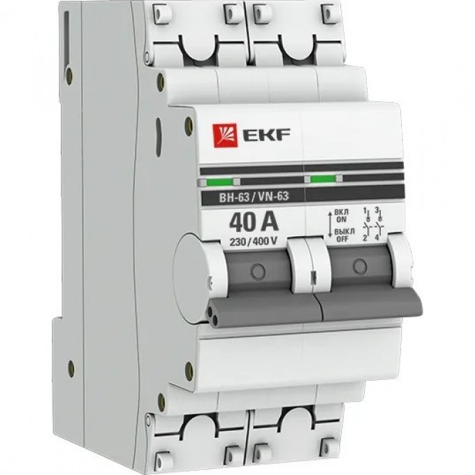 Выключатель нагрузки EKF PROXIMA ВН-63 2P 40А SL63-2-40-pro Выключатель нагрузки EKF PROXIMA ВН-63 2P 40А SL63-2-40-pro