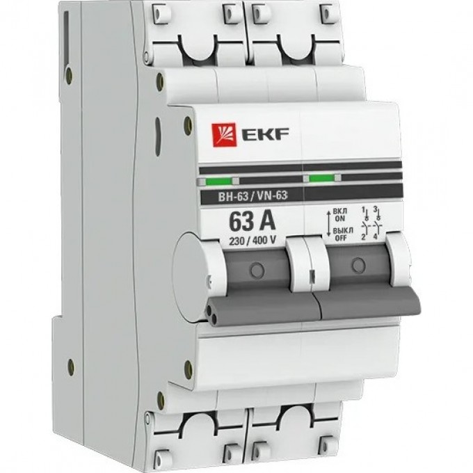 Выключатель нагрузки EKF PROXIMA ВН-63 2P 63А SL63-2-63-pro Выключатель нагрузки EKF PROXIMA ВН-63 2P 63А SL63-2-63-pro